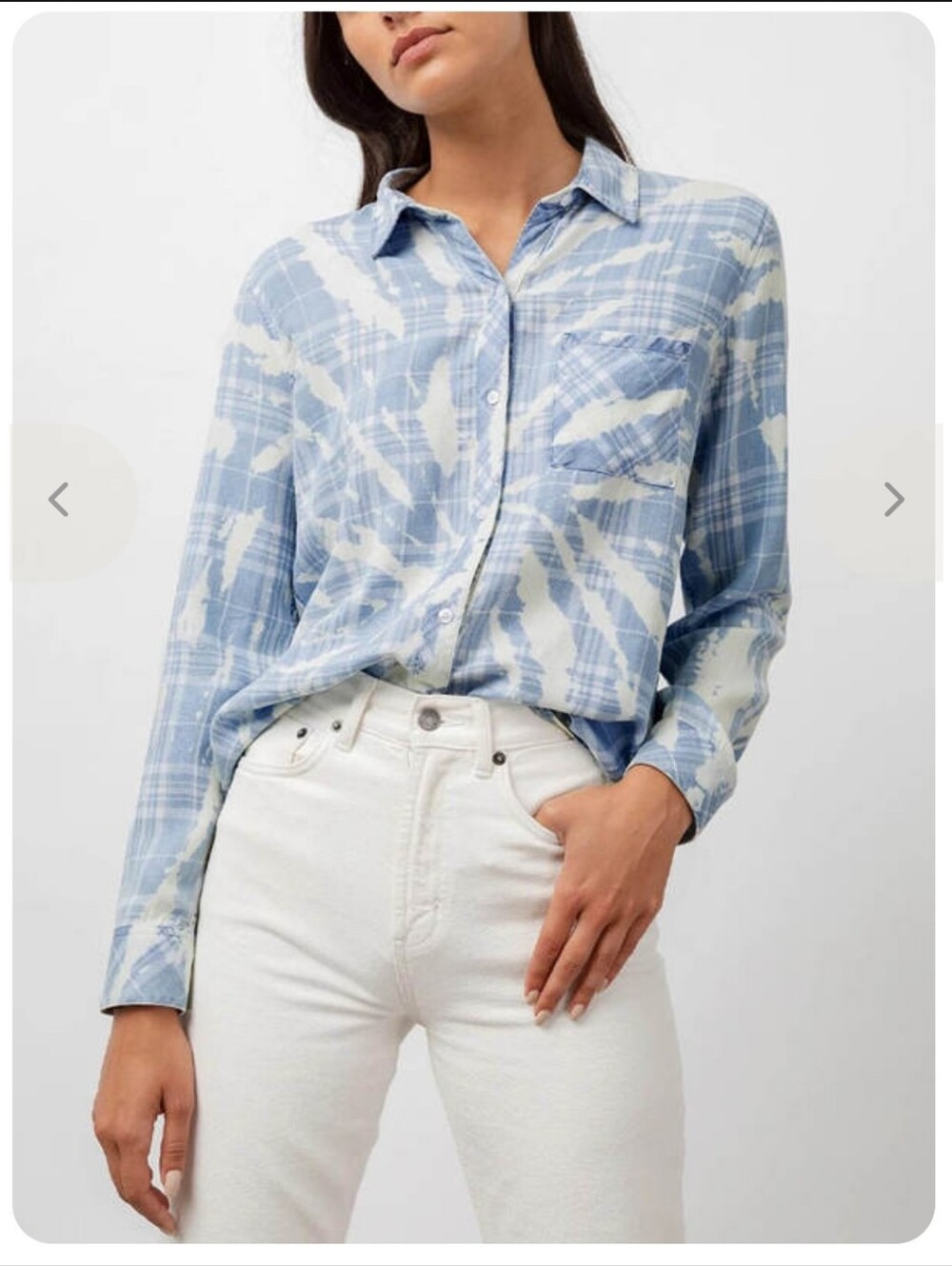 Rails Light Blue Hunter Indigo Bleached Swirl Button-Down Shirt